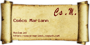 Csécs Mariann névjegykártya