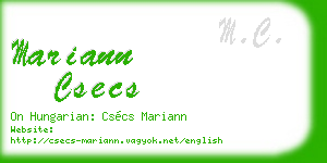 mariann csecs business card